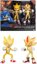 JAKKS Pacific Sonic The Hedgehog Light Up Super Sonic & Super Shadow - Juego de figuras de acción