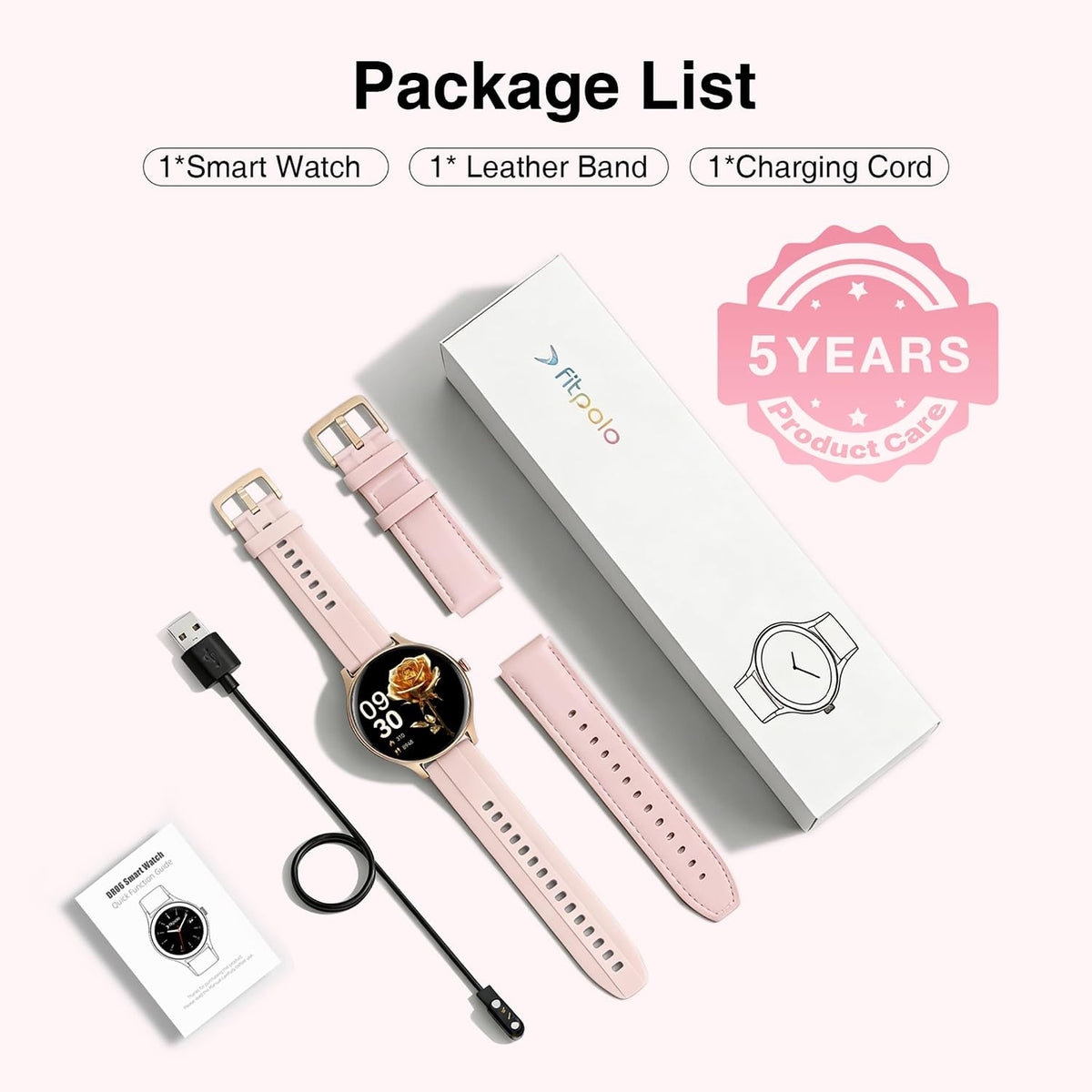 Fitpolo - Reloj inteligente para mujer con Android y iPhone (2 bandas