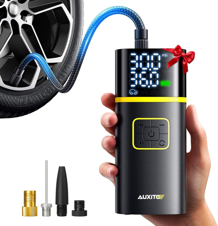 AUXITO Compresor de aire portátil para inflado de neumáticos, bomba...