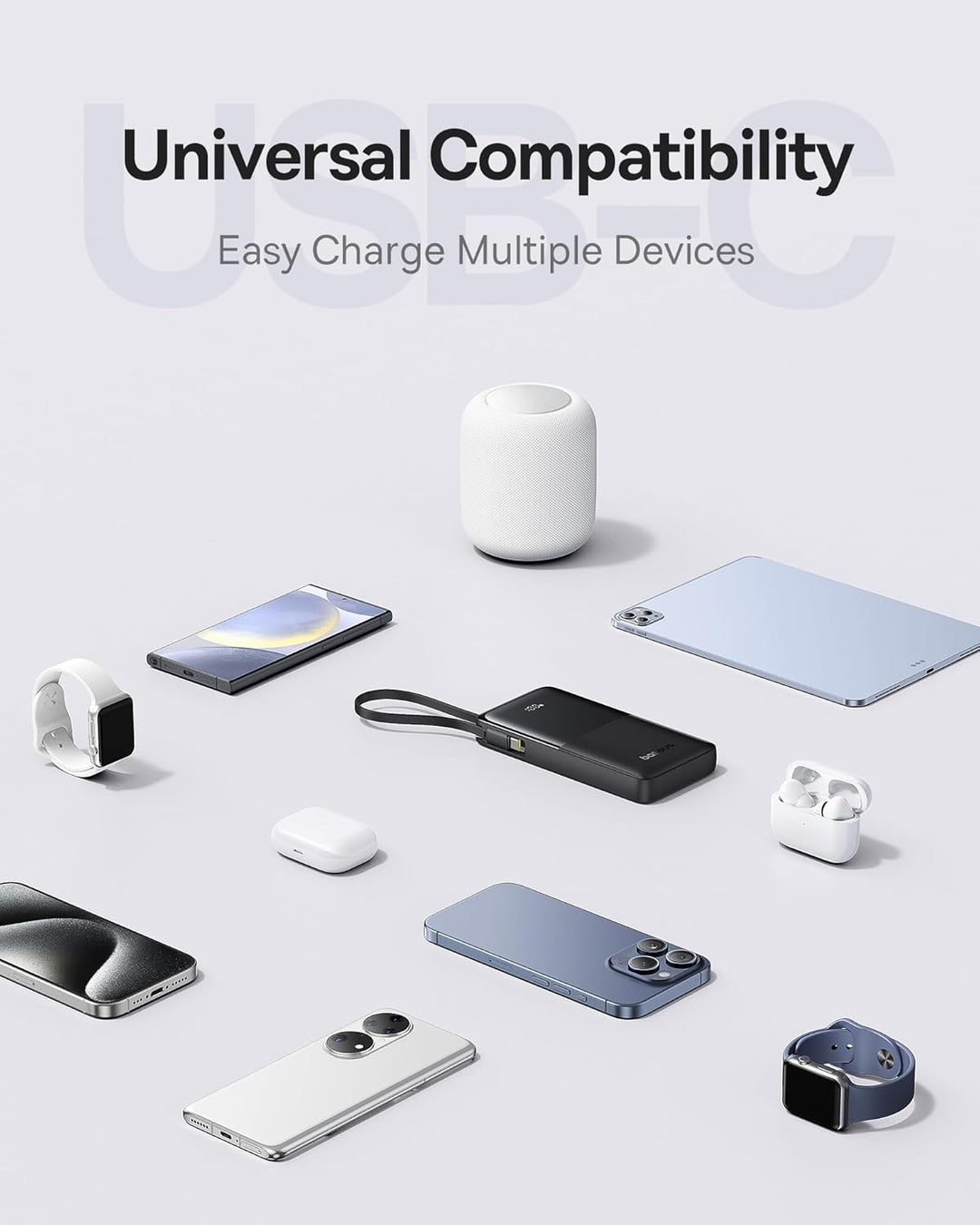 Baseus Portable Charger, 10000mAh Fast Charging Power Bank, 22.5W P...