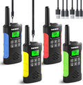 Walkie Talkies para niños, paquete de 4 radios recargables de 2 vías