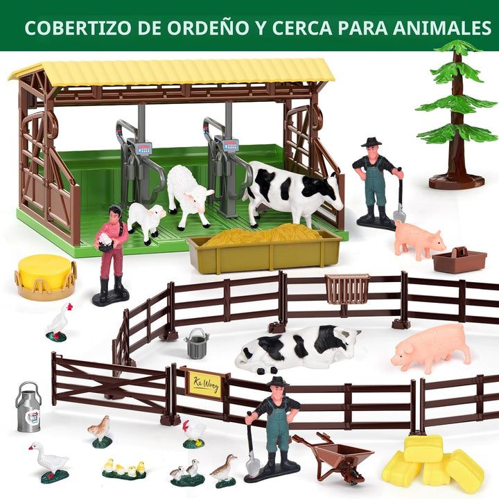 Pupu Pig Juguetes de Animales de Granja Casa Granero - Juguete Trac...