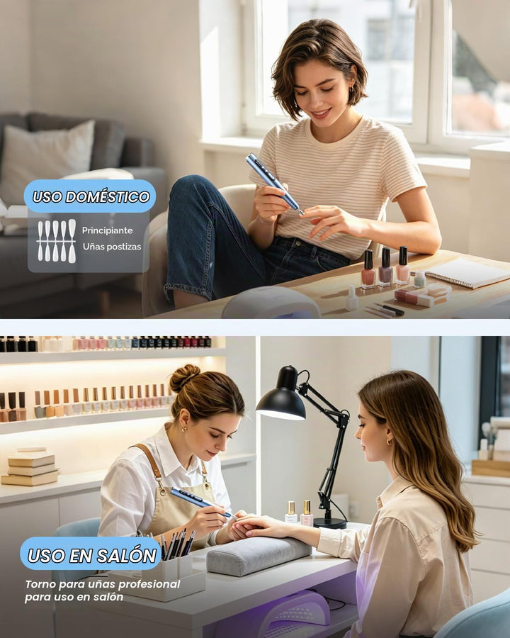 JOREST Kit de taladro eléctrico para uñas, lima de uñas recargable...