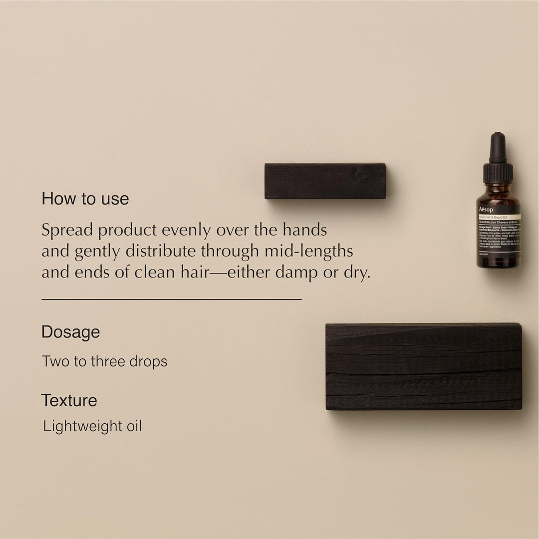 Aesop Aceite Shine para cabello y barba, rico en humedad, sin silic...