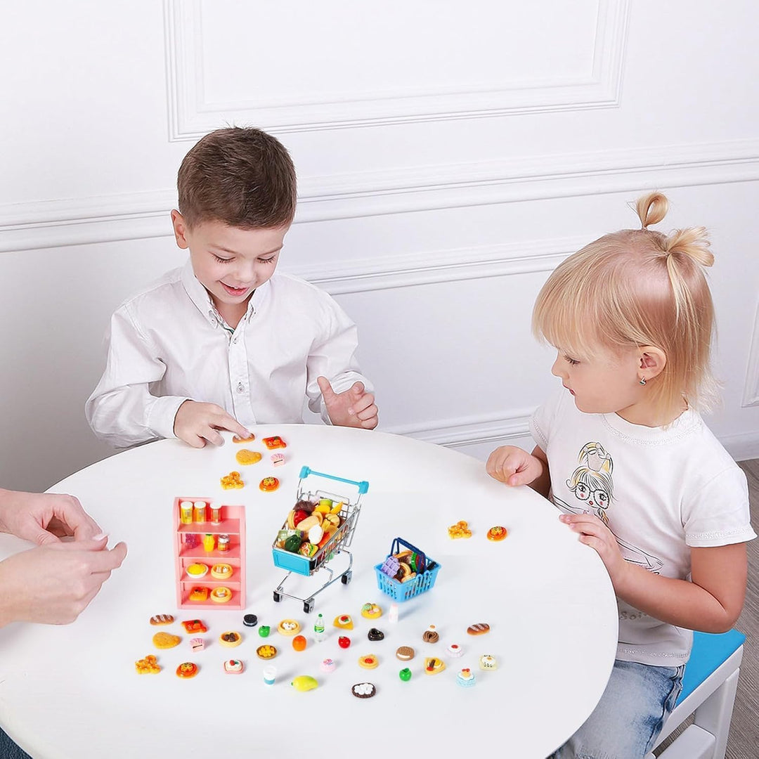 164Pcs Mini Carrito de Compras Cesta Miniatura Comida Bebida Juguet...