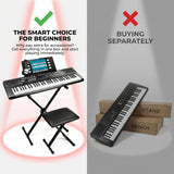 RockJam - Piano de teclado de 61 teclas con kit de curva de tono, b...