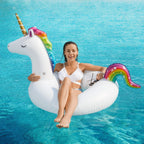 Jasonwell - Flotadores inflables de unicornio y flamenco, paquete de 2 flotadores de piscina, balsas inflables para piscinas, tubos para flotar, lago, playa, anillos de natación, piscinas, juguetes de fiesta para adultos y niños