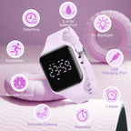 Relojes para niños y niñas, reloj deportivo digital con contador de pasos, podómetro, alarma de vibración, sin aplicación, impermeable, rastreador de fitness, reloj para niños, niñas, adolescentes