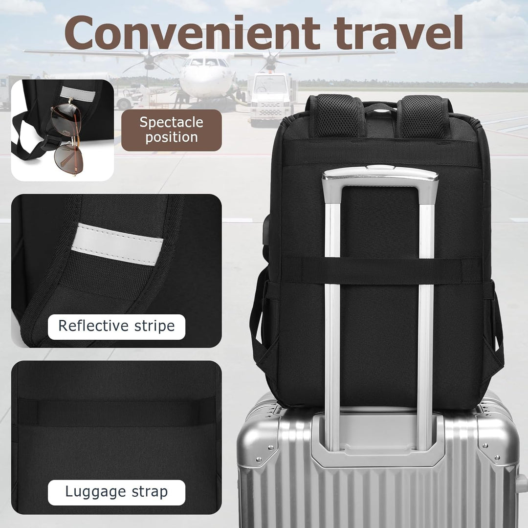YALUNDISI Mochila vintage de viaje para laptop con puerto de carga...