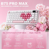 YUNZII Teclado mecánico B75 PRO MAX 75% (corazón blanco, interrupto...