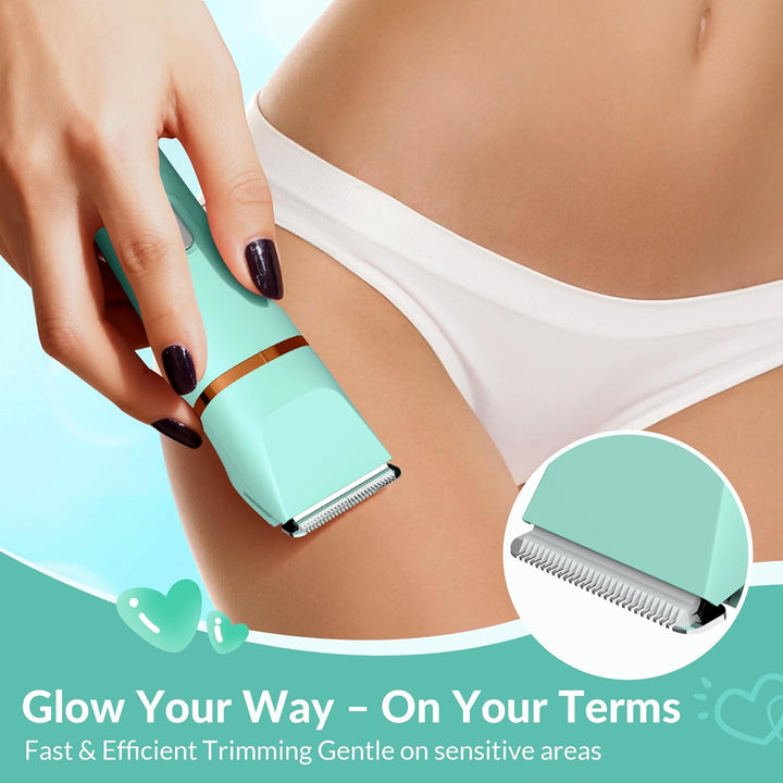 KINGTEE Recortadora de bikini eléctrica 5 en 1 para mujer, afeitado...