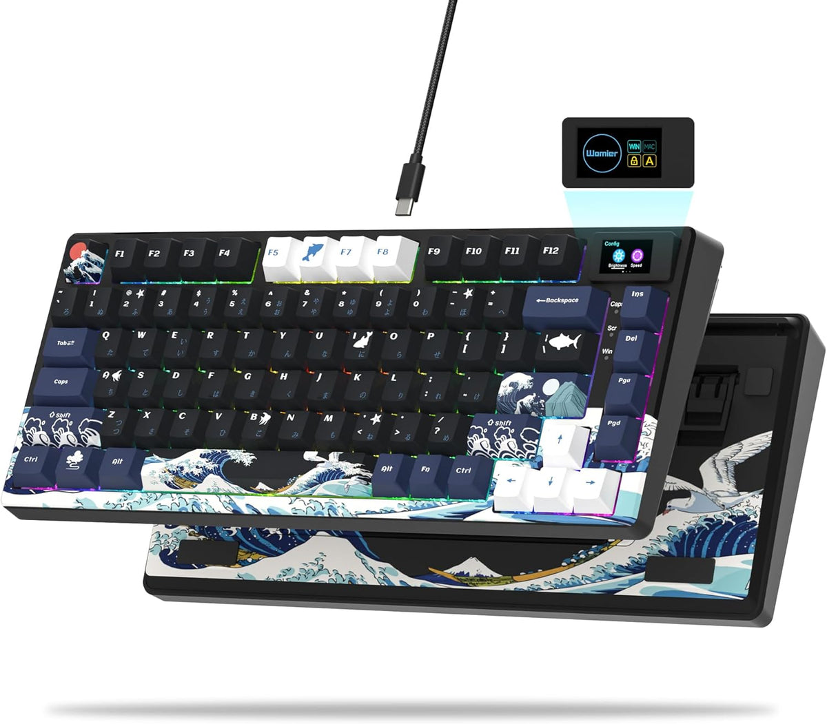 Womier S-K80 Teclado 75% con Pantalla Multimedia a Color Teclado Me...