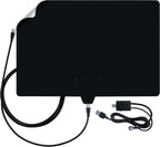 Antennas Direct ClearStream Flex - Antena de TV amplificada para interiores, UHF VHF, multidireccional, reversible, rango de más de 50 millas, con amplificador Jolt Switch