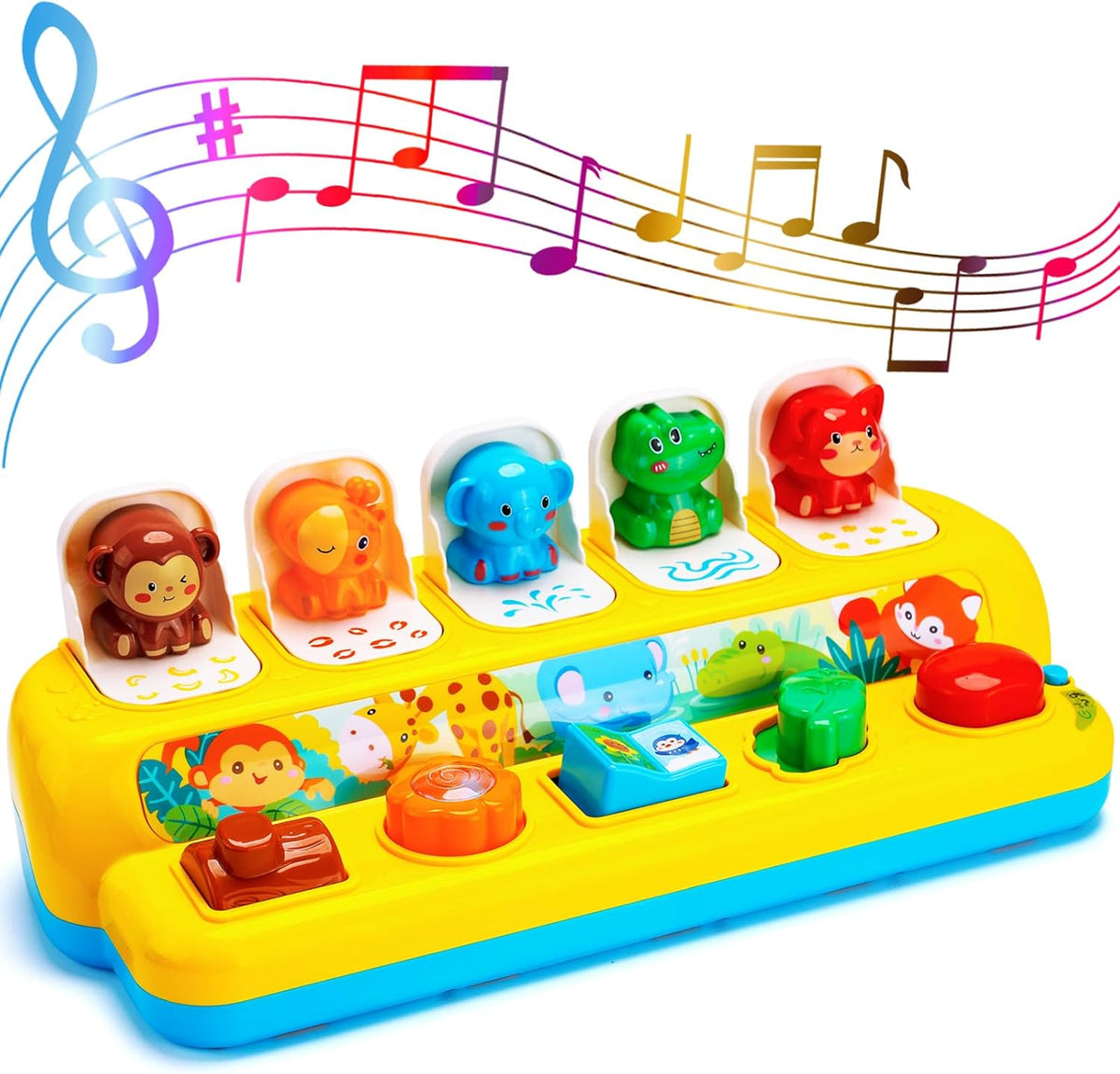 Juguetes interactivos emergentes de animales con música y