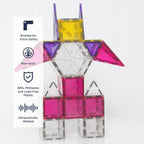 CONNETIX Paquete de unicornio con purpurina de azulejos magnéticos, 56 piezas