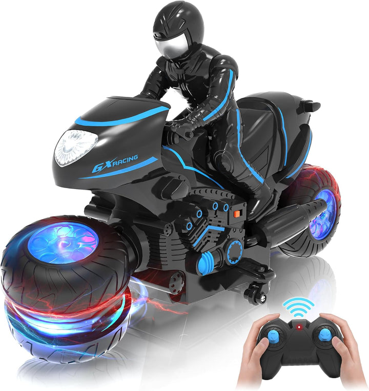 iappadore Motocicleta RC, Motocicleta de Control Remoto con Luces R...
