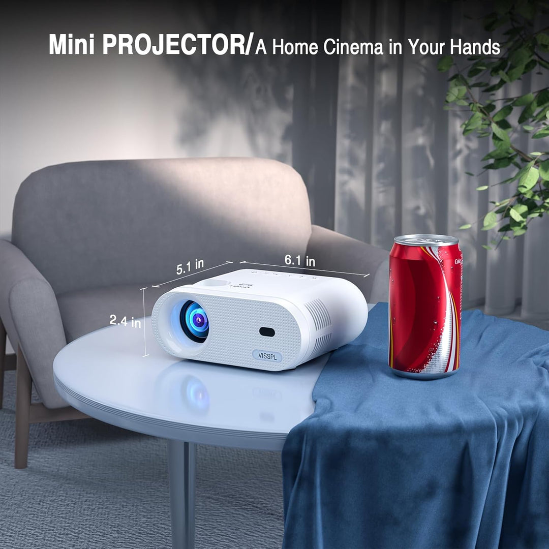 Mini proyector, proyector de video VISSPL FHD 1080P, pequeño proyec...