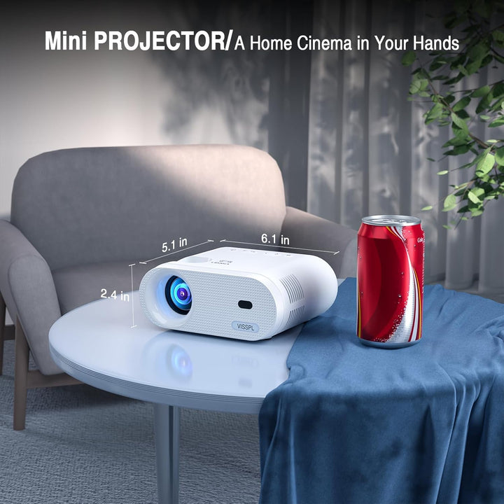 Mini proyector, proyector de video VISSPL FHD 1080P, pequeño proyec...