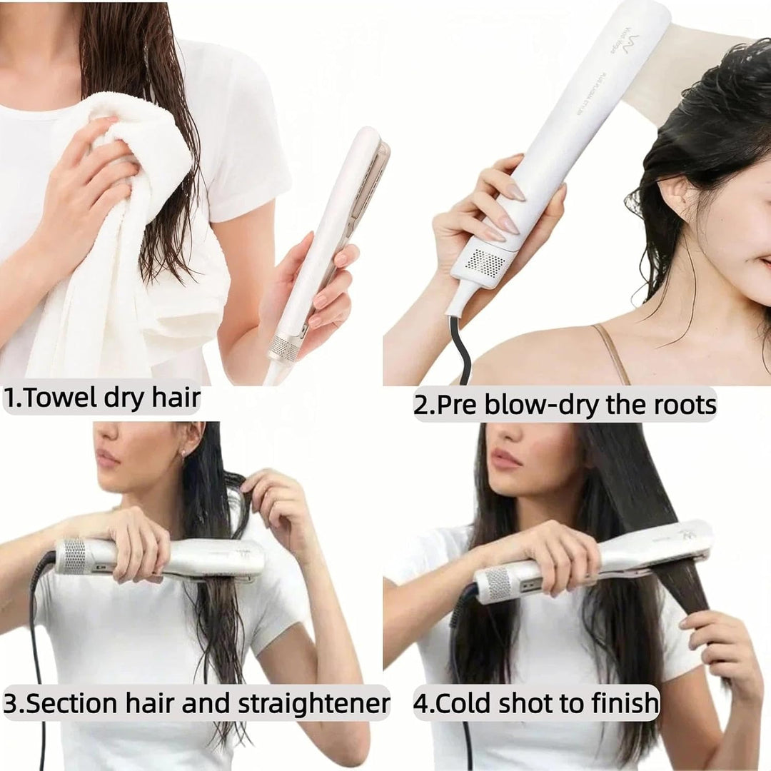 VAV Alisador de cabello 2 en 1 para cabello húmedo a seco con flujo...