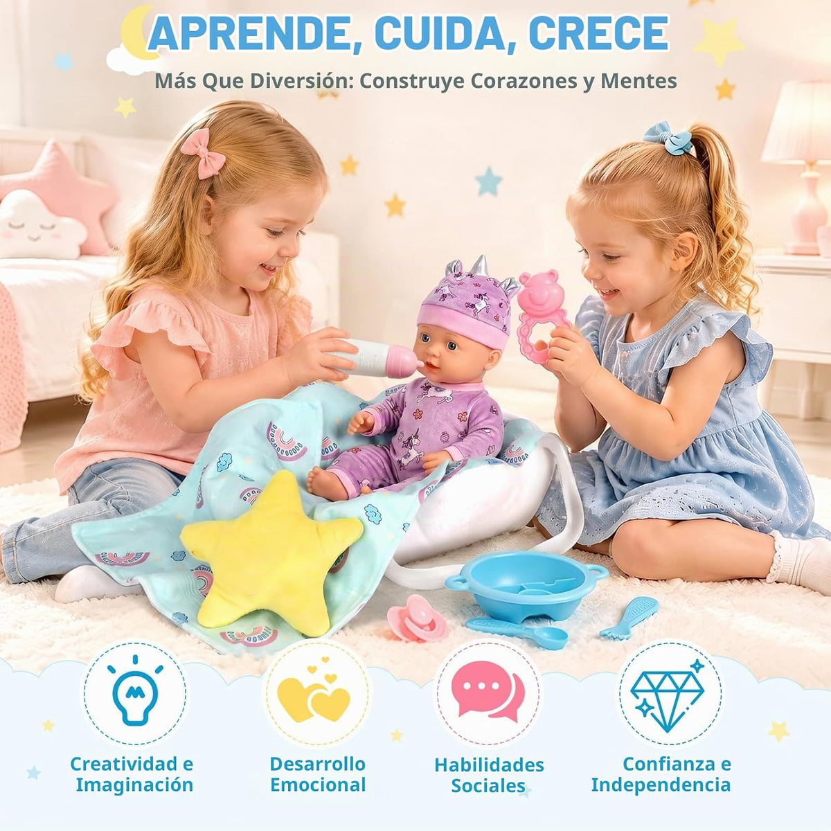 Lehoo Castle Juego de muñecas de bebé, muñeca de bebé de 12 pulgadas con