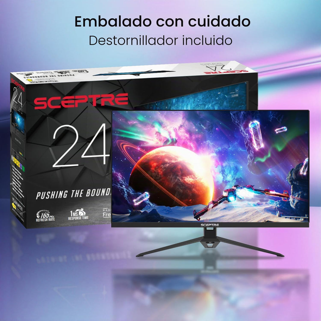Sceptre Monitor para juegos IPS de 24 pulgadas, 165 Hz, 144 Hz, Ful...