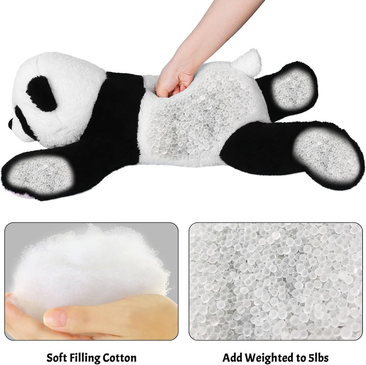 Wepop Animales de peluche con peso de 5 libras, felpa de panda gran...