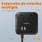 TESSAN Regleta delgada con cable de extensión plano ultrafino de 5 pies