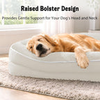 Cama ortopédica impermeable para perros de tamaño grande, beige