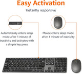 Combo de teclado y ratón inalámbricos Amazon Basics Ultra Premium -...