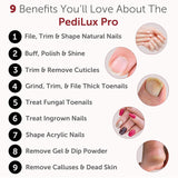 PediLux Pro - Kit profesional de manicura y pedicura, juego de tala...
