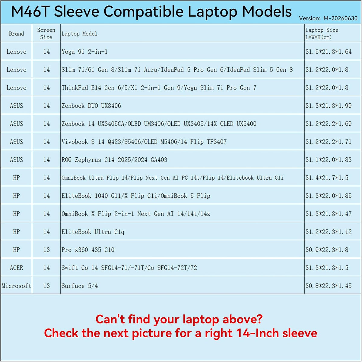Smatree M46T - Funda protectora rígida para laptop de 14 pulgadas,...