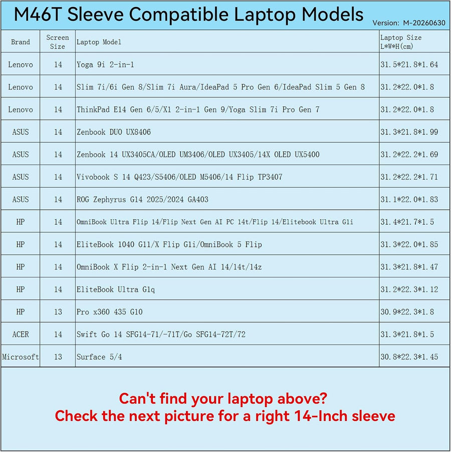 Smatree M46T - Funda protectora rígida para laptop de 14 pulgadas,...