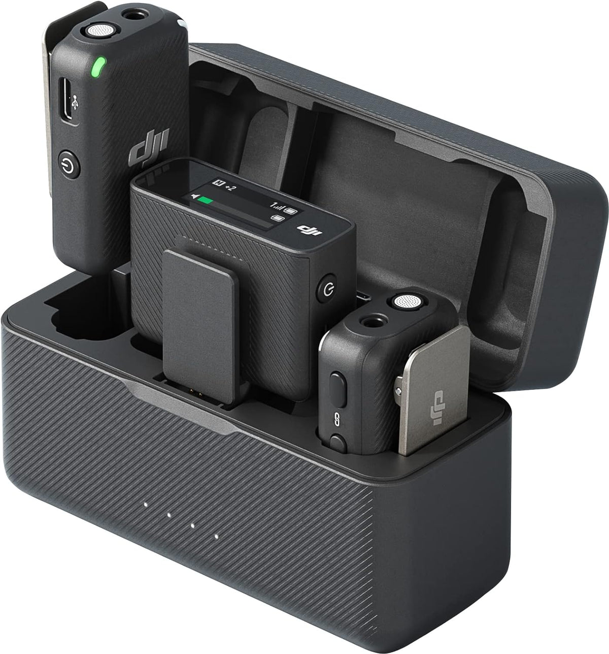 DJI Mic (2 TX + 1 RX + Estuche de Carga), Micrófono Lavalier Inalámbrico