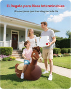 QPAU Juguete Inflable Saltador Caballo, Paquete de 2 con Bomba de Mano
