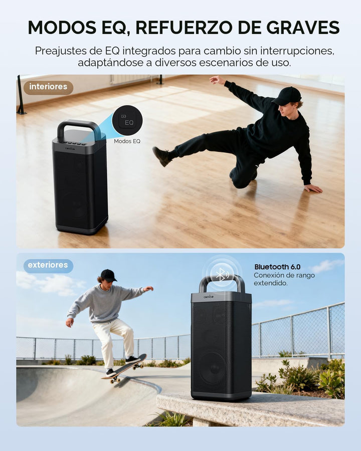 COMISO Altavoz Bluetooth portátil con graves profundos, 150W de pot...