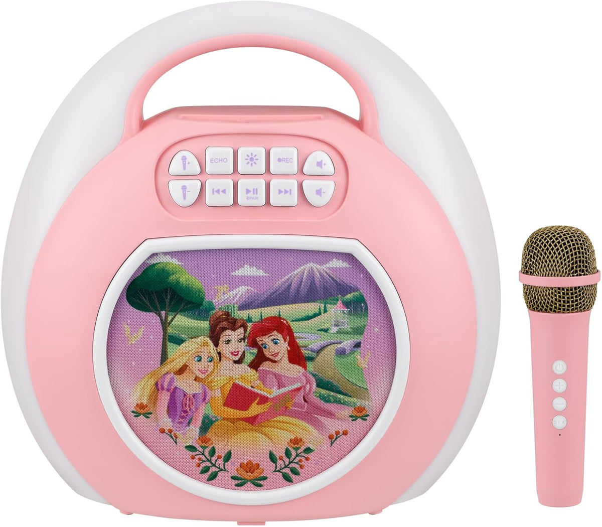 Disney Princess - Máquina de karaoke Bluetooth para niños con micrófono inalámbrico