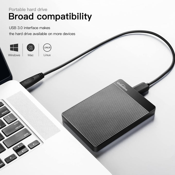 UnionSine - Disco duro externo portátil ultradelgado de 1 TB, HDD,...