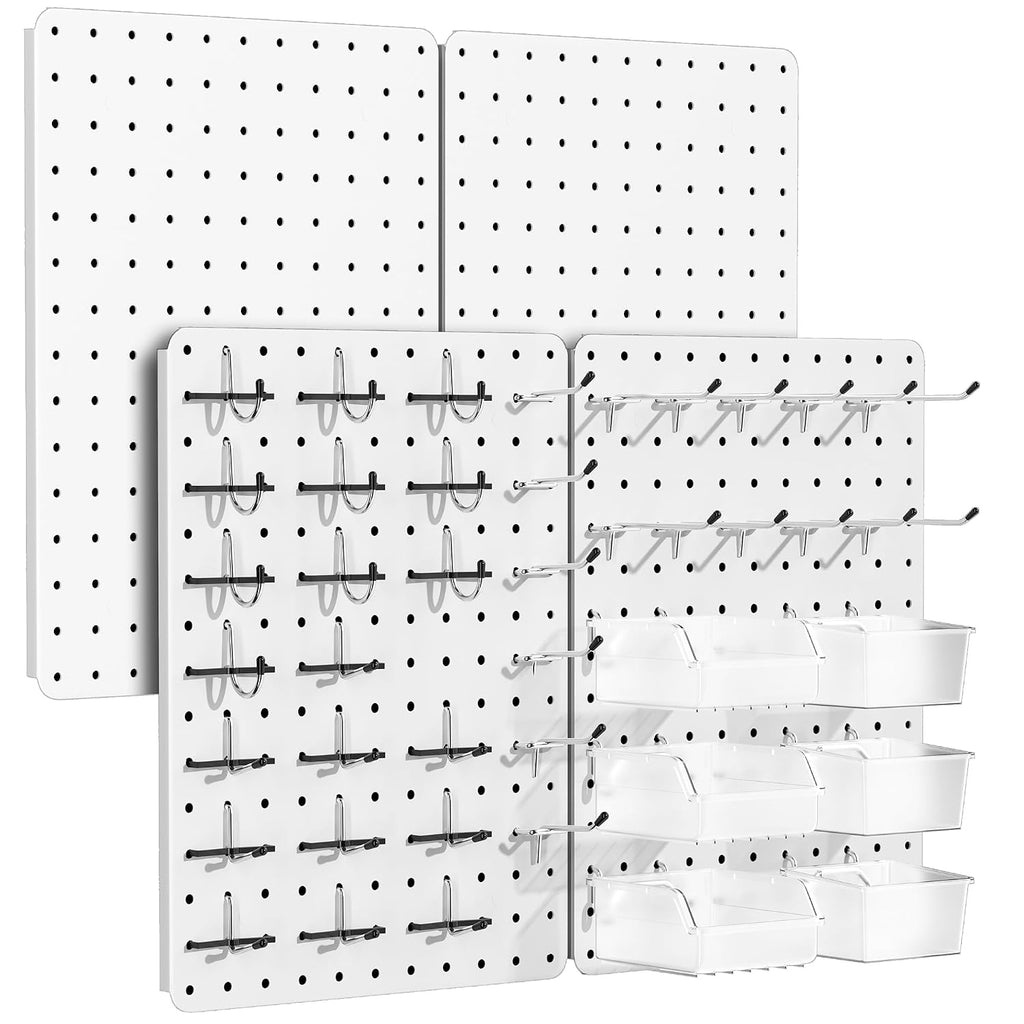 Kit organizador de tablero perforado, paquete de 4 paneles de metal de
