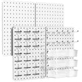 Kit organizador de tablero perforado, paquete de 4 paneles de metal de