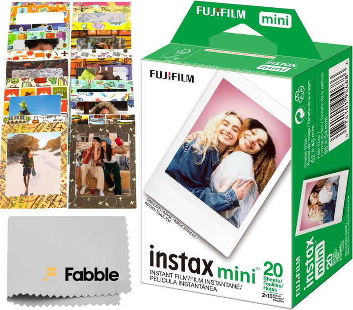 Fujifilm Instax Mini Instant Film Pack doble de 20 hojas con 20 mar...