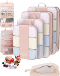 OlarHike Juego de 8 cubos de compresión para regalos de viaje, mamá, mujeres, artículos esenciales de viaje en avión, automóvil, crucero, bolsas compresibles expandibles para ahorrar espacio, bolsas