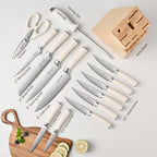 Juego de cuchillos de cocina de 15 piezas con bloque y afilador