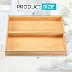 Fabsome Organizador de Cajón de Utensilios de Cocina, Contenedores Organizadores de Cubiertos de Plata de Bambú, Bandejas de Almacenamiento de Contenedores de Madera para Tocador de Baño Cajón de