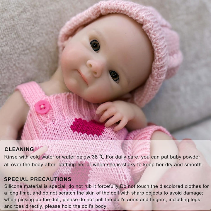 Gileutay Muñeca reborn de bebé de 12 pulgadas, de silicona completa...
