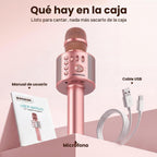 BONAOK - Micrófono inalámbrico Bluetooth para karaoke, 3 en 1; máquina altavoz con micrófono portátil de mano para todos los teléfonos inteligentes, regalos para niñas, niños, chicos y adultos de