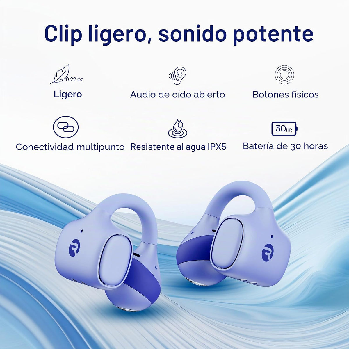 Raycon Auriculares de clip para uso diario, oreja abierta y resistente al