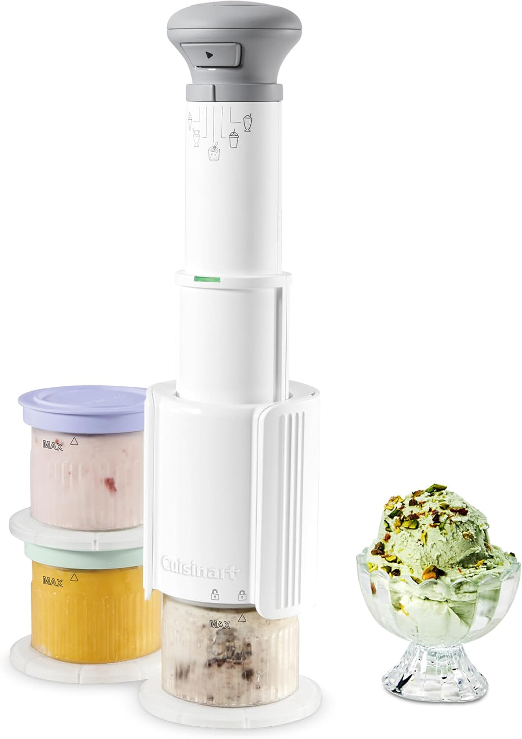 Cuisinart Máquina para hacer helados, 5 en 1, 3 tazas de mezcla de media