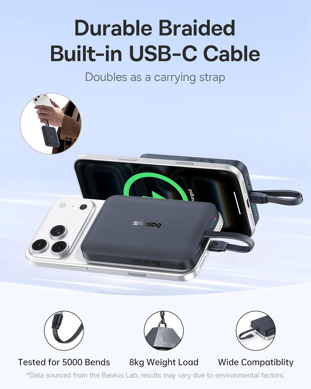 Baseus - Banco de energía Magsafe de 10,000 mAh, cargador portátil...