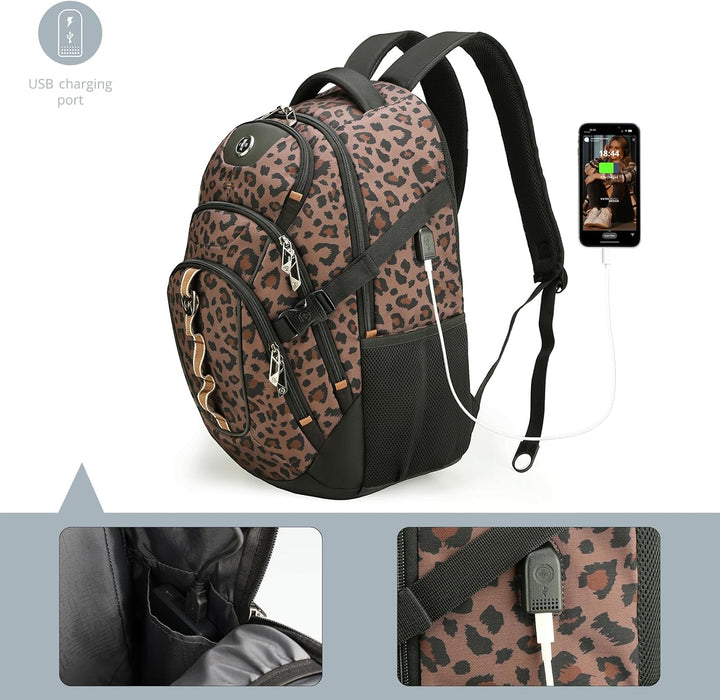 Swissdigital Mochila para laptop con puerto de carga USB, mochila d...