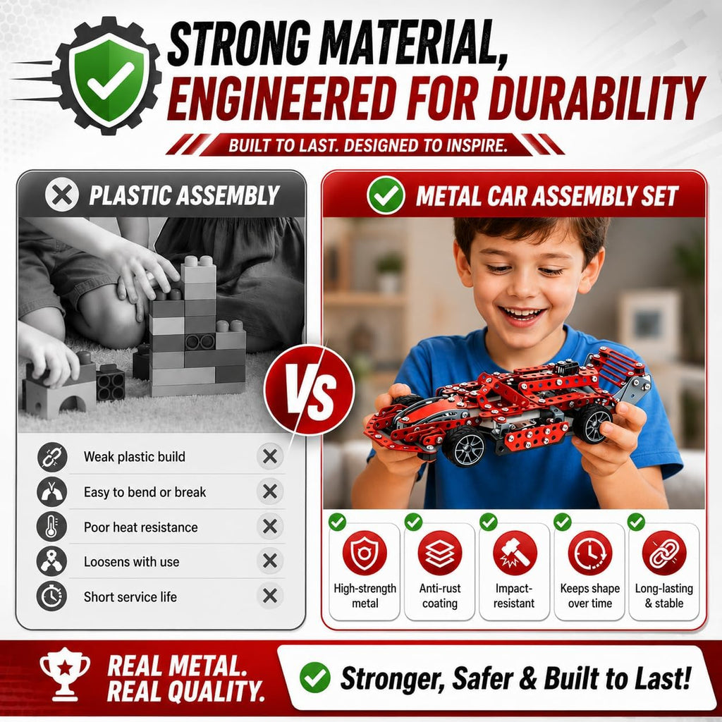 Kit de coche modelo de metal, 287 piezas de juguetes de construcción